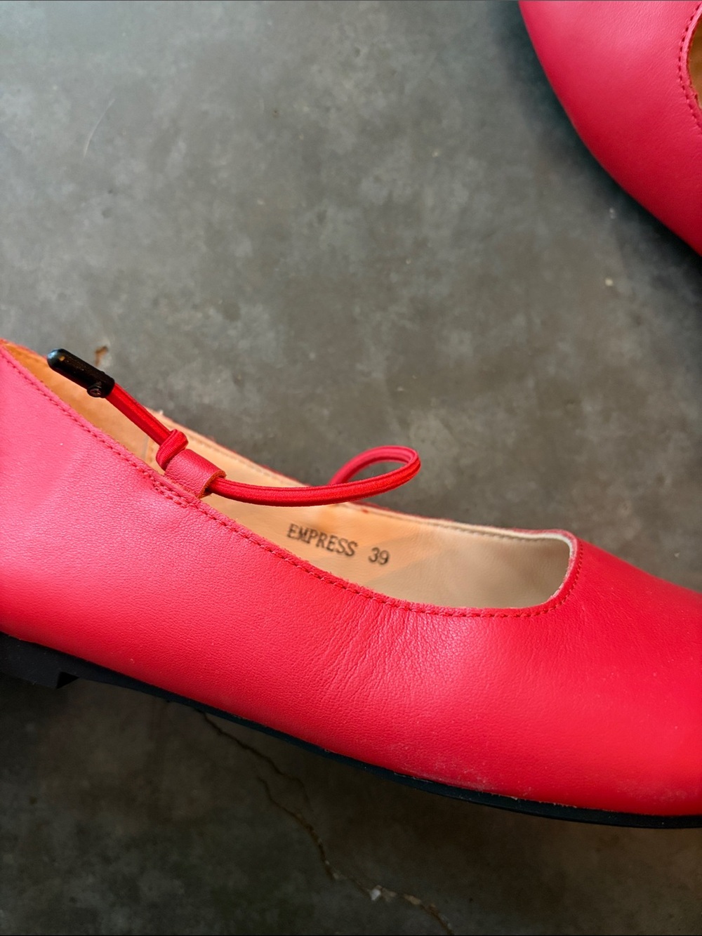 Empress Red Square-Toe Mary Jane Flats - Picture 6 of 6
